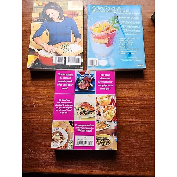 3 Rachel Ray Cookbooks - 30 Min Meals Get Real & 30 Minutes 2 & 365 Meals PBs - Picture 5 of 16
